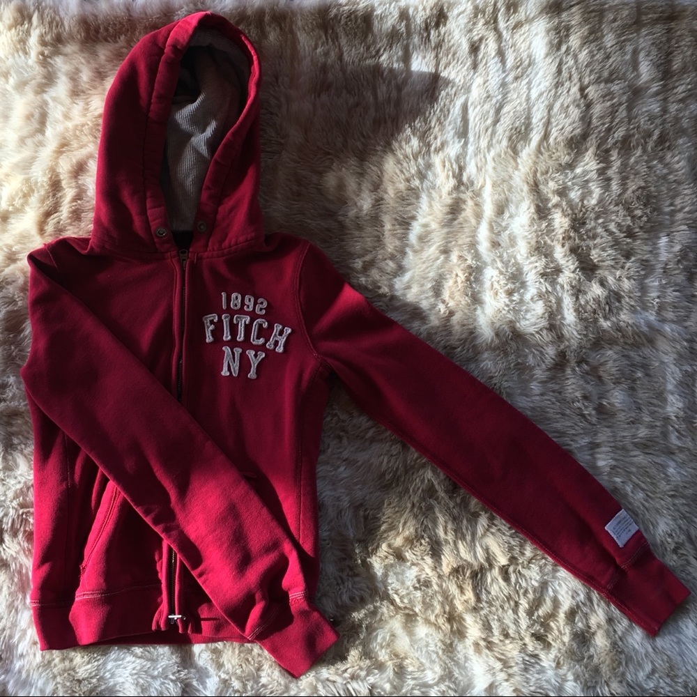 Red Abercrombie and Fitch hoodie